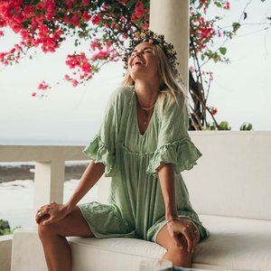 Rove x Maja Bali Sunrise Dress in Pistachio Green Size XS